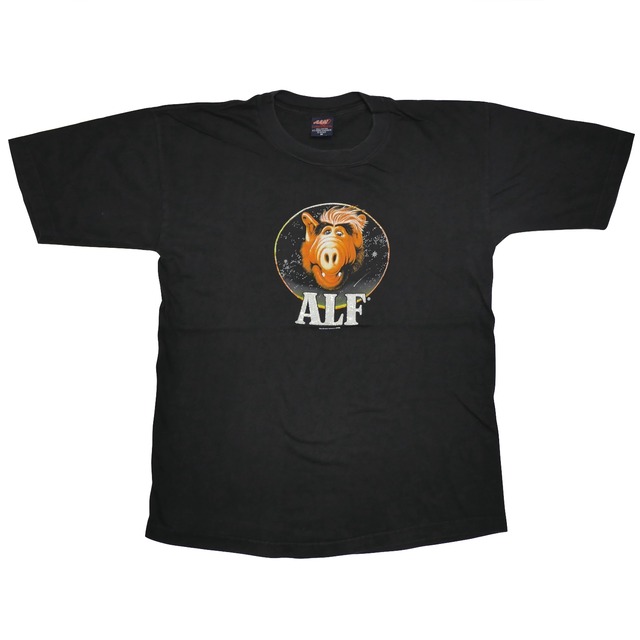 USED【M】Vintage 00s TV Drama ALF Black Tee / ALM ©2000