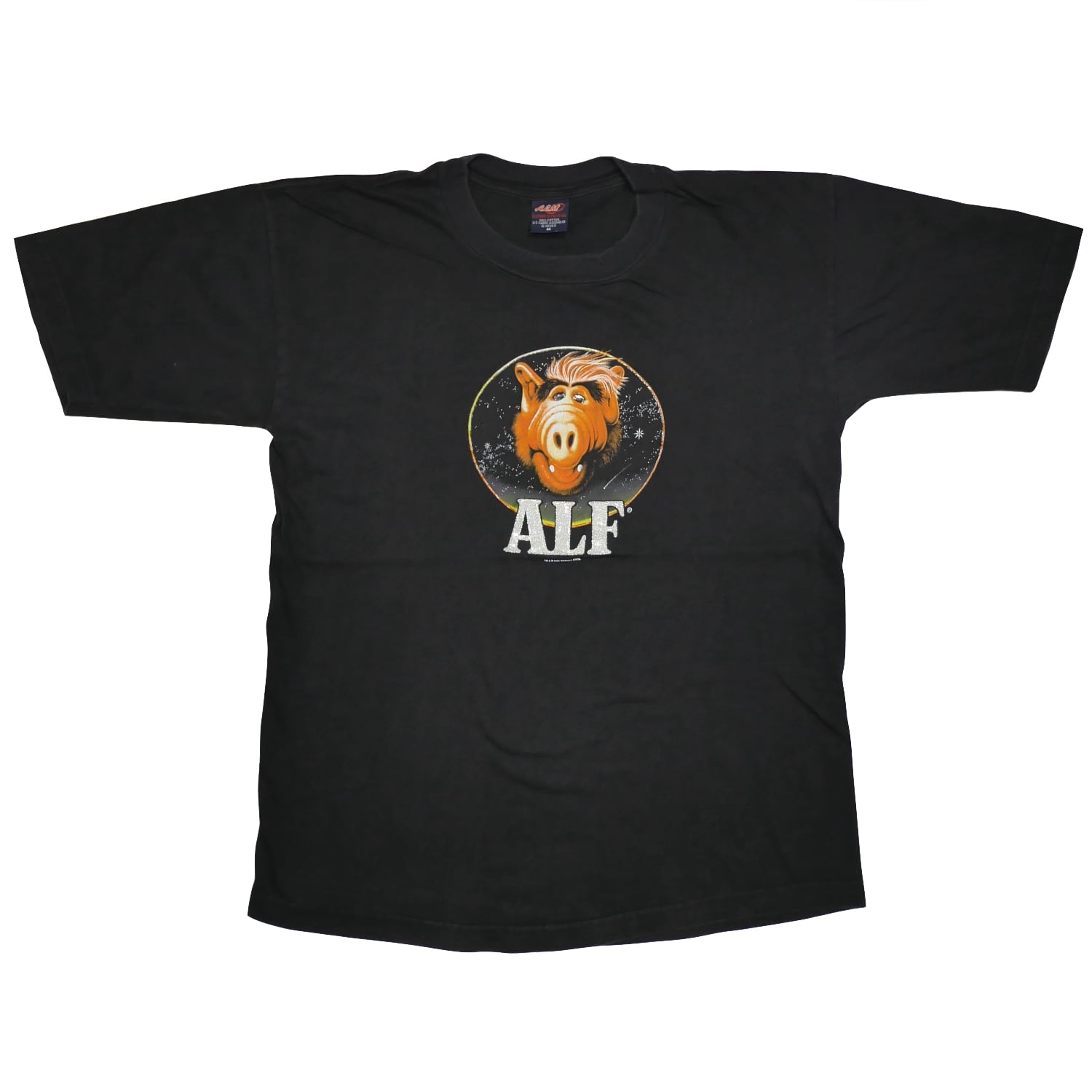 USED【M】Vintage 00s TV Drama ALF Black Tee / ALM ©2000