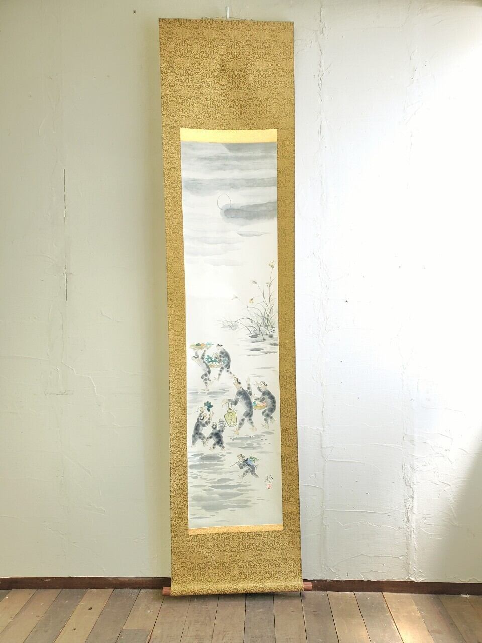 掛け軸 落款在り 広井稔 『河童』 | アンティーク雑貨・家具・骨董品