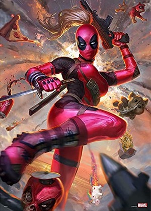 【在庫のみ】1000ピース ジグソーパズル マーベル Lady Deadpool ぎゅっとシリーズ 【ピュアホワイト】 (38.2x53.2cm)