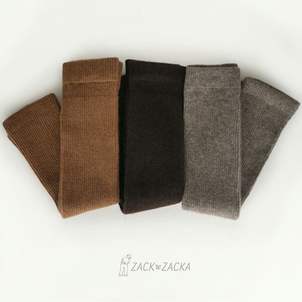 ヤク / キャメル 100％ モンゴル レッグウォーマー長め 伸縮性ありリブ