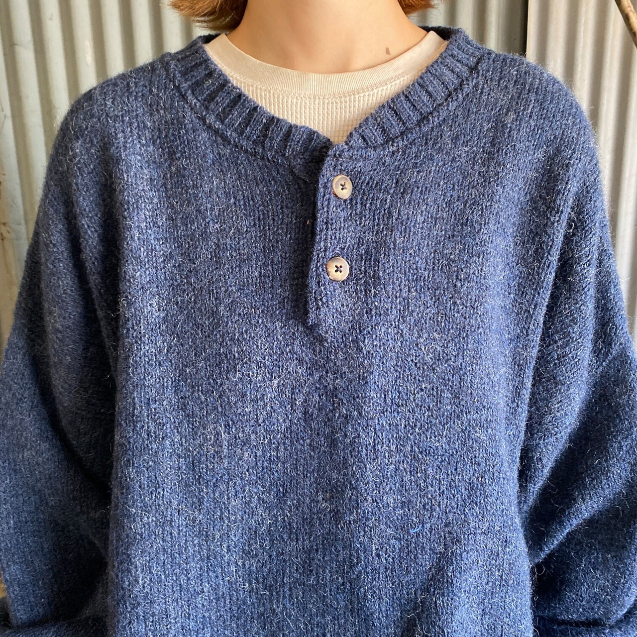 USA製 Woolrich ウールリッチ 無地 ボタン ウールニットセーター