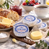 フランス産 グラスフェッド レスキュール AOP 有塩発酵バター 15g×20個 300g｜冷凍・個包装｜必要な分だけ解凍｜シャラント・ポワトゥー AOP｜Frozen French Lescure AOP Salted Cultured Butter Portions