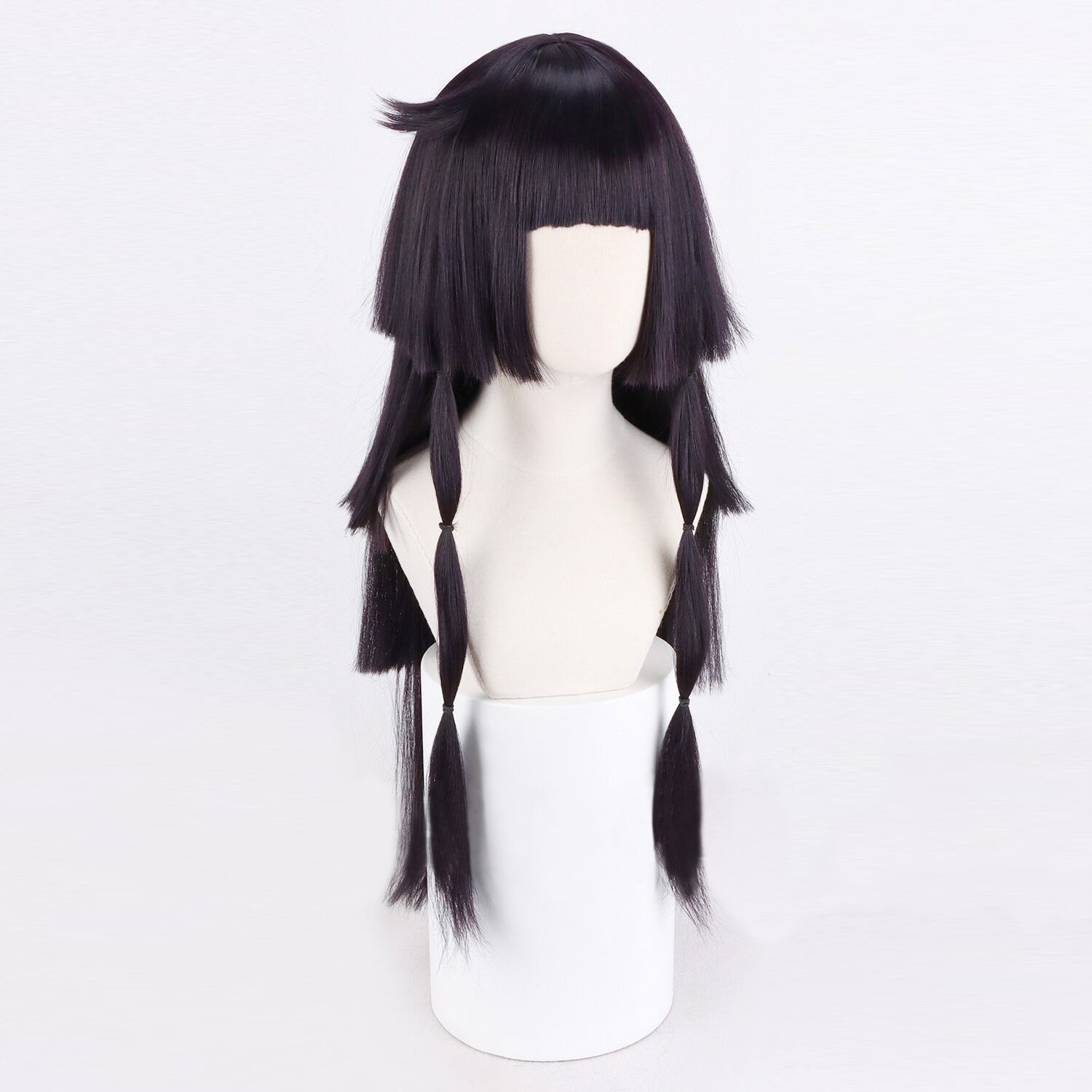 コスプレ耐熱ウィッグ ダークパープル ブラック ロング キャラクター