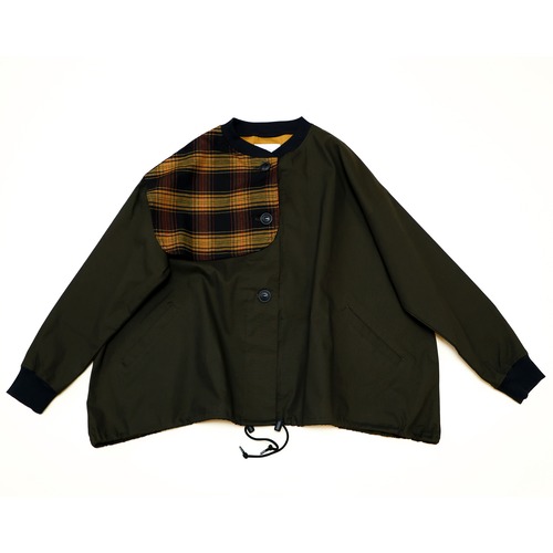 Big collar blouson    womens F    /  Ink Black