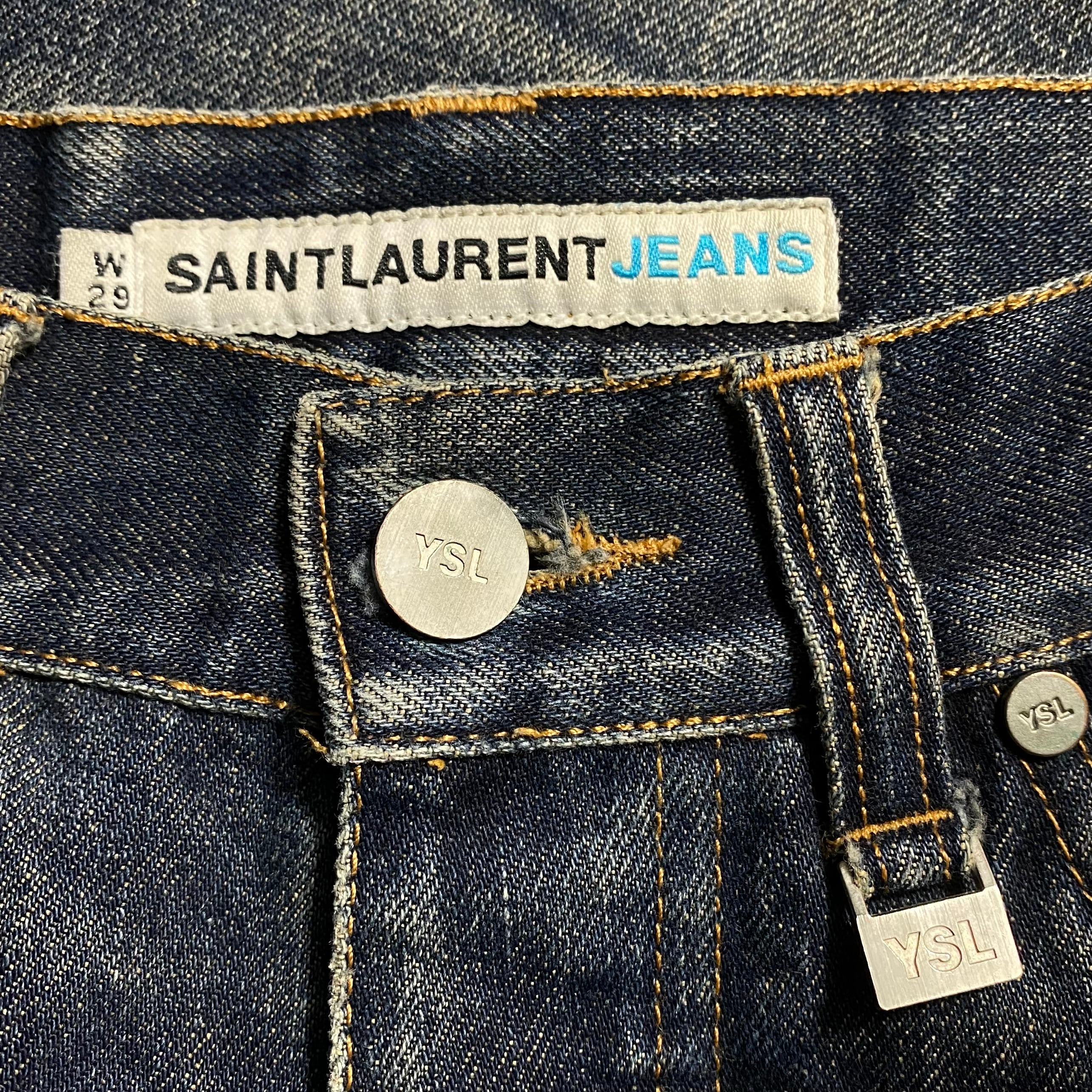 old SAINT LAURENT JEANS indigo denim pants | NOIR ONLINE