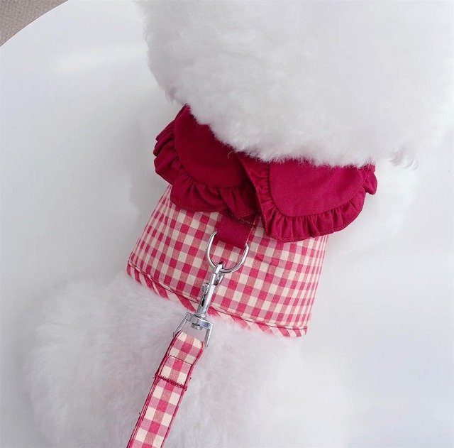 【予約】チェックフリルハーネス&リード