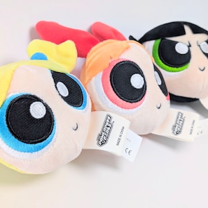 【 The Powerpuff Girls ( パワーパフガールズ ) 】Face Plush KeyHolder / フェイスぬいぐるみ キーホルダー / マスコット 〚アメリカン雑貨 アメトイ〛