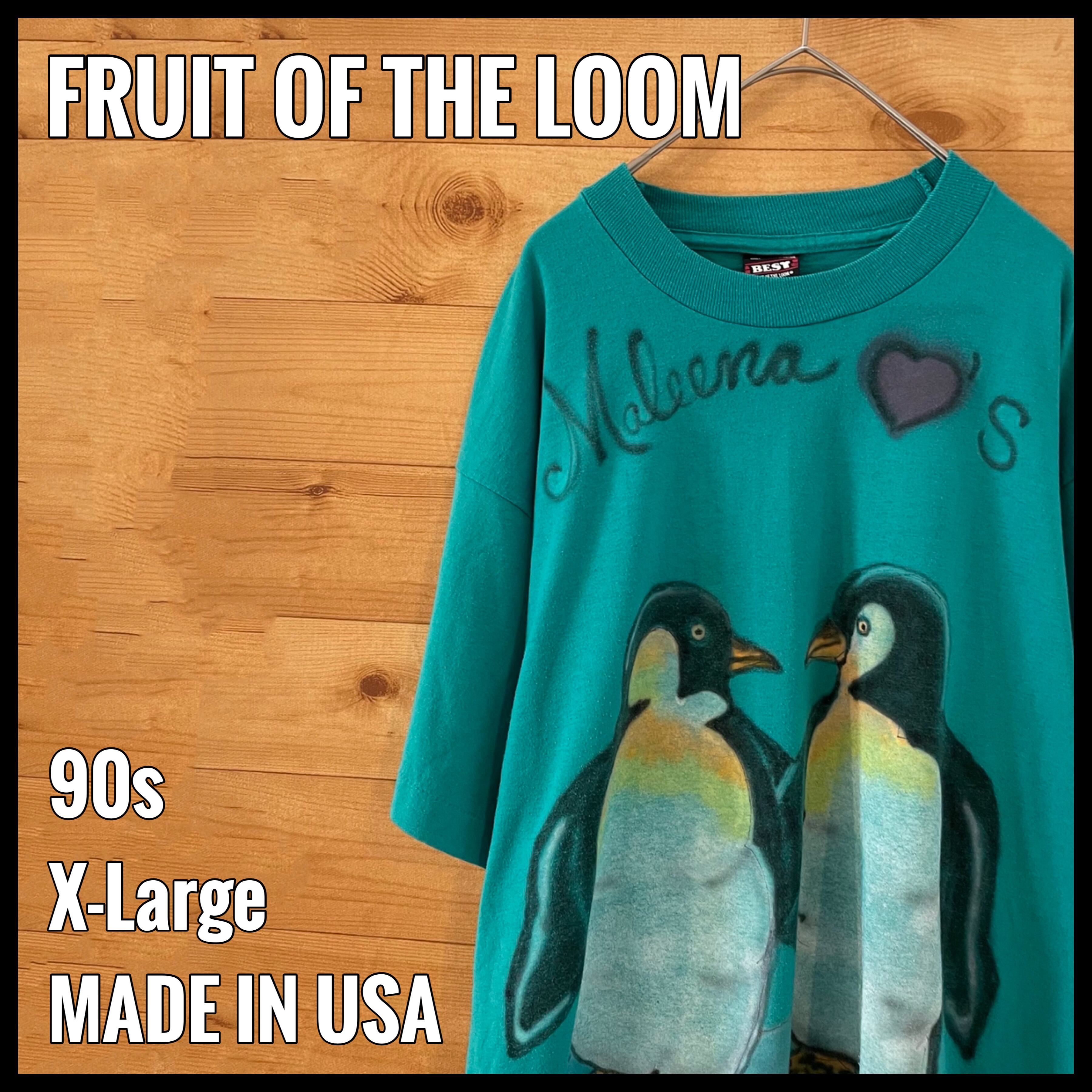 FRUIT OF THE LOOM】90s USA製 Tシャツ ペンギン アニマルプリント