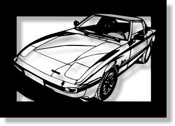 マツダ(MAZDA) RX-7 SA22Cの切り絵 【A4サイズ】[C4-020] | 切り紙屋