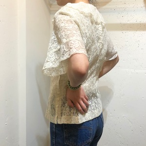 VINTAGE 50's frill collar all lace blouse