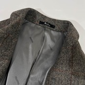 HANKYU granvino カシミヤ混 チェック柄 ステンカラーコート Sサイズ程度/比翼/阪急