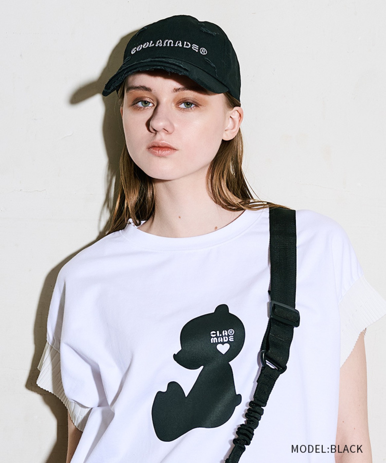 COOLA MADE® 3D エンブロイダリーダメージCAP (BLACK)　CQ-48532