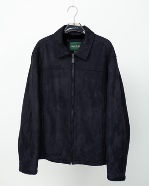 boa liner faux suede zip jacket