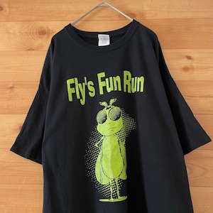 【GILDAN】FLY 蝿 プリント Tシャツ 黒ボディ XL ビッグサイズ US古着