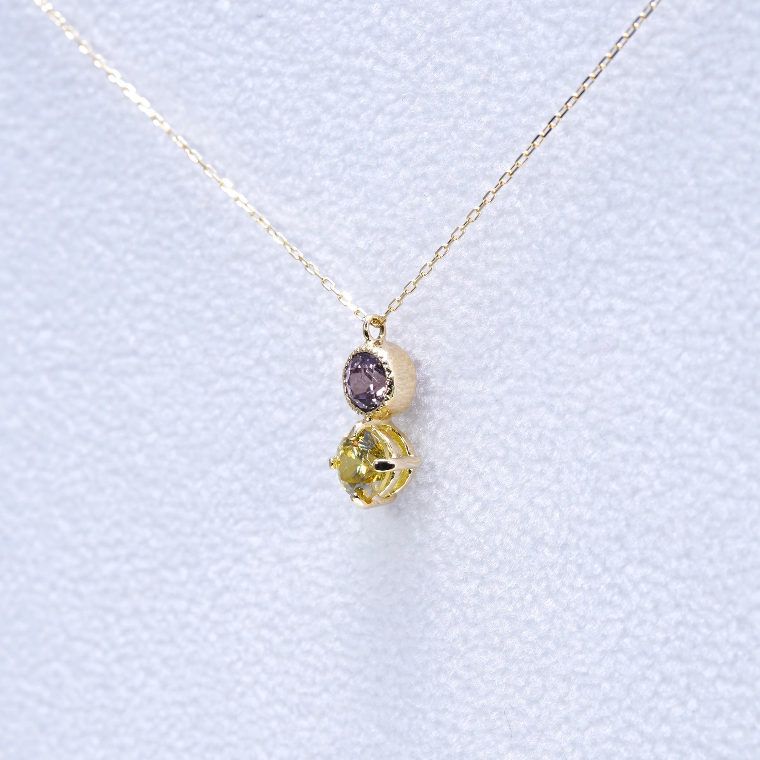 S*3様 18KRG ピンクジルコン ペンダントヘッド レッドジルコン K18YG ネックレス（JK44851） | ジェムと