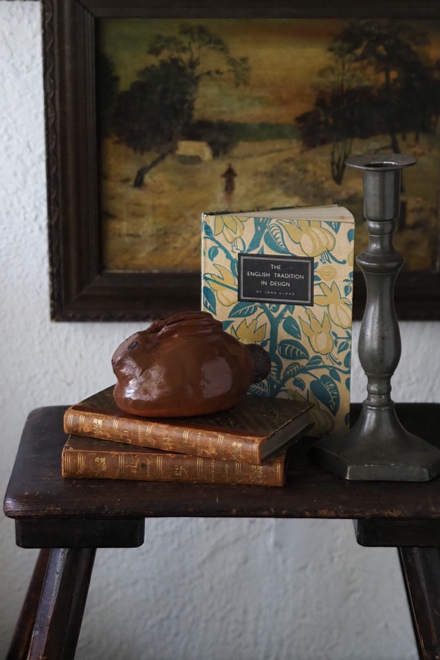 うずくまりうさぎちゃん-vintage pottery rabbit objet