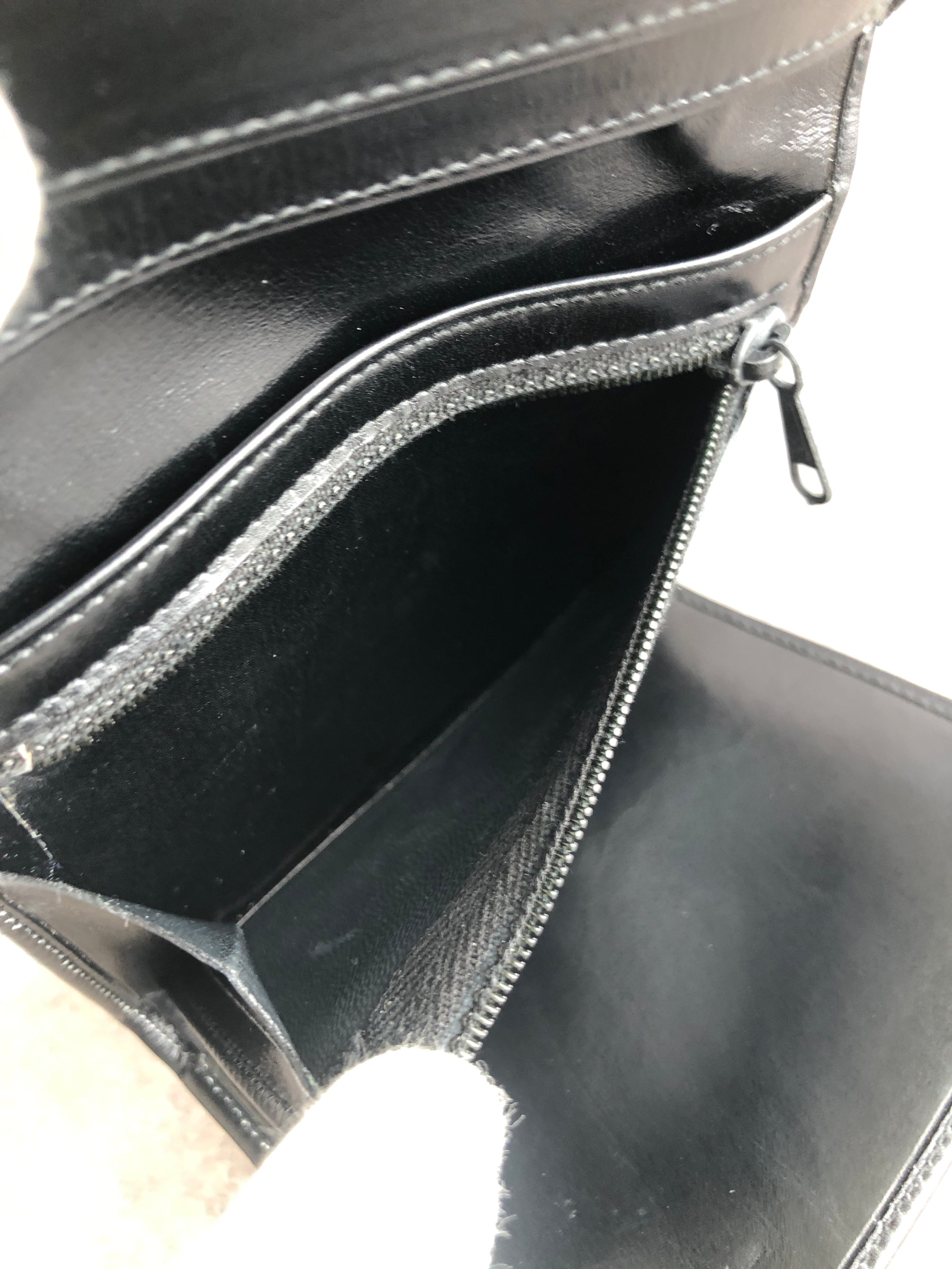 CELINE セリーヌ 財布 ブラック 馬車 レザー 三つ折り vintage