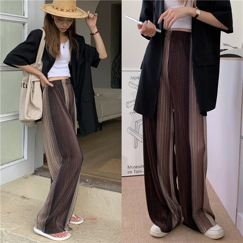 パンツ ワイドパンツ ロングパンツ 新作 ウエストゴム レディースボトムス 着痩せ