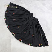 フォークダンス 衣装 スカート ブラック系 刺繍 花 花柄 カラフル チロリアン チロルスカート かわいい おしゃれ 練習 レッスン ダンス衣装 イベント レディース ふんわり グリーン系 ピンク系 イエロー系 パープル系