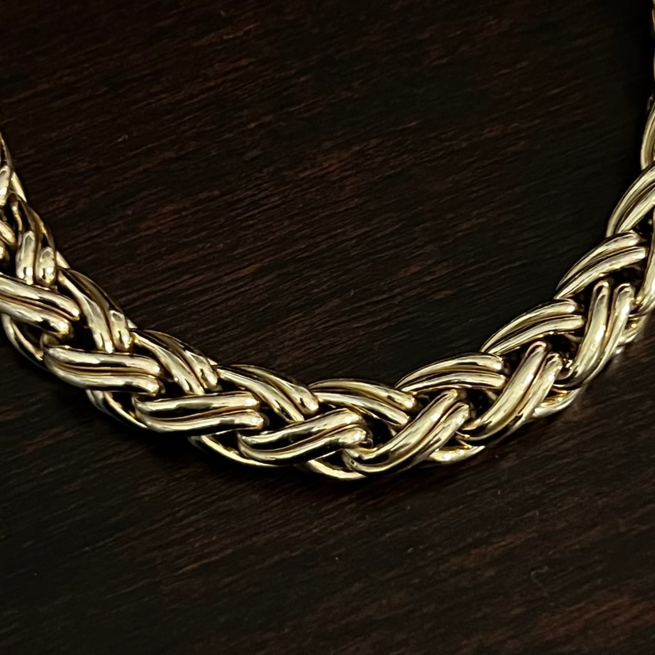 VINTAGE TIFFANY & CO. 14K Gold Braid Wide Bracelet | ヴィンテージ