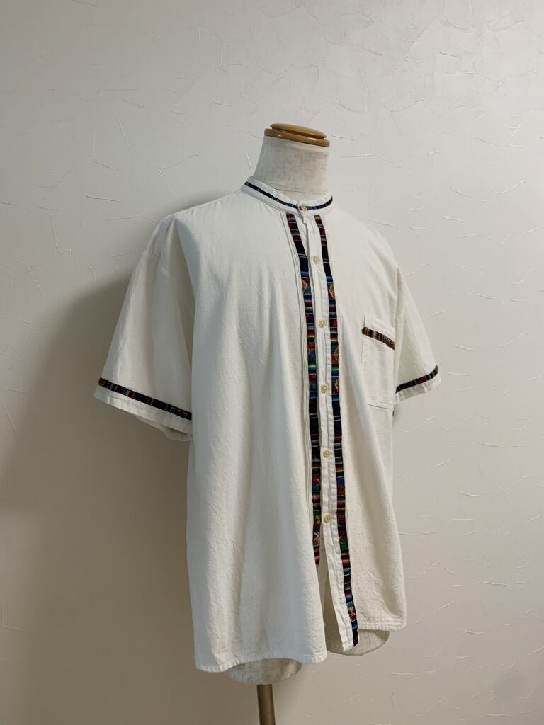 1980~90's Piping Design No Collar Shirt