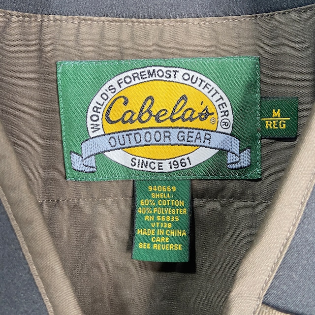 『送料無料』cabela's カベラス フィッシングベスト M 00's カーキ アウトドア