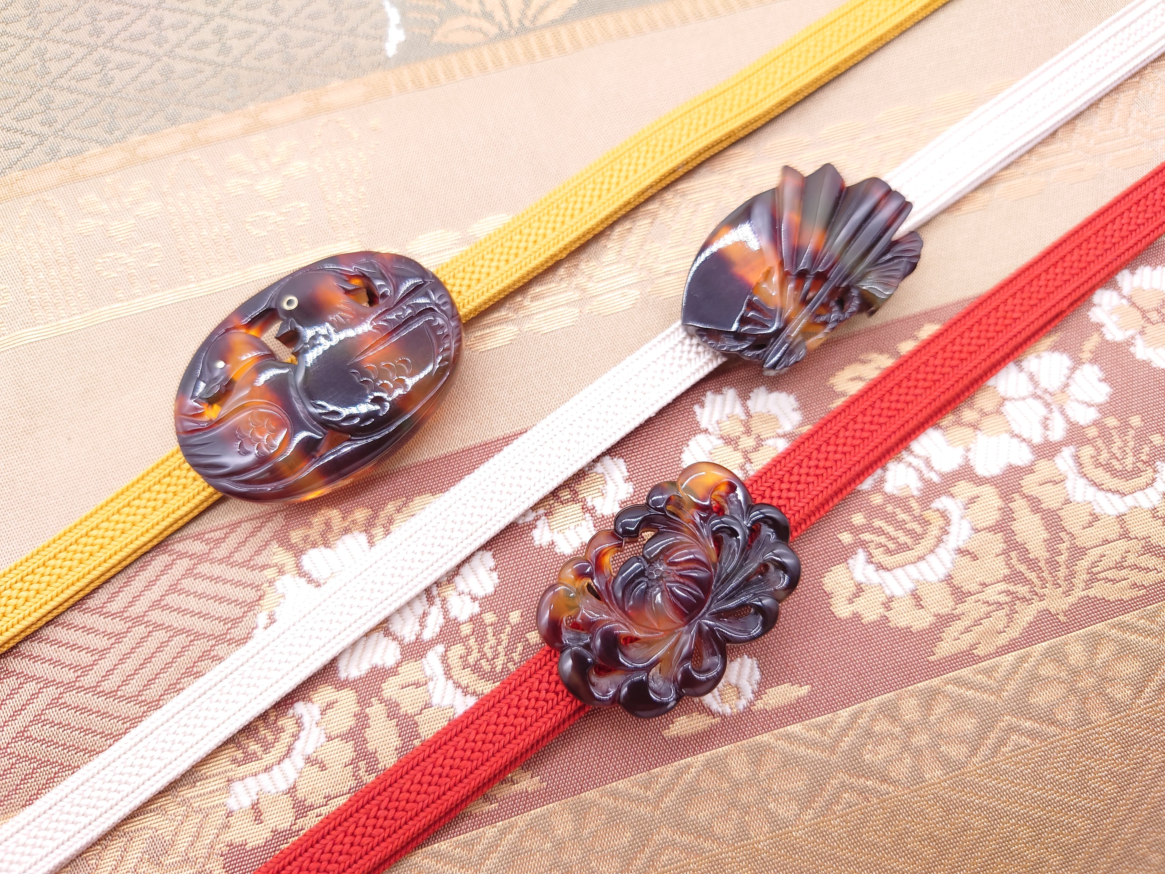 お値下げ　帯留め　アンティーク　べっこう べっ甲 帯留め （ob-006） | べっ甲アクセサリー「なにわべっ甲