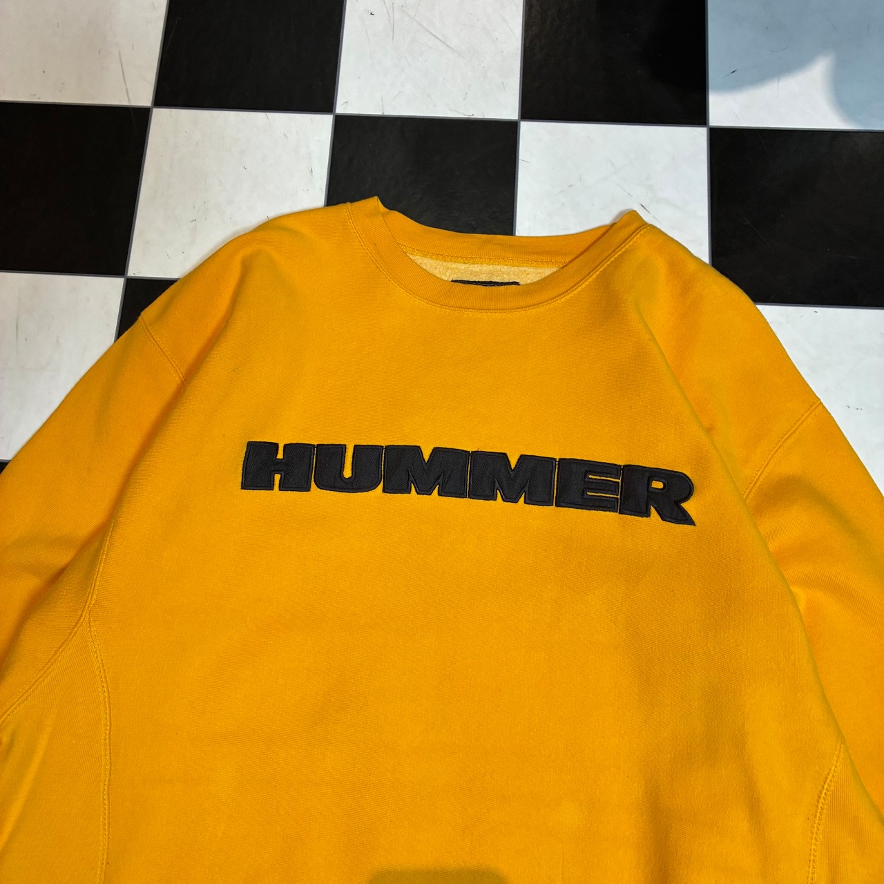 STEVE&BARRYS REVERSE WEAVE HUMMER スウェット 黄色 ハマー アメ車