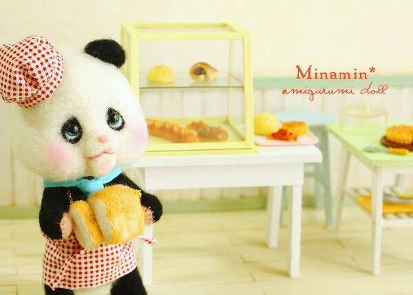 あみぐるみ【#118パンダのパン屋さん】 | Minamin* shop