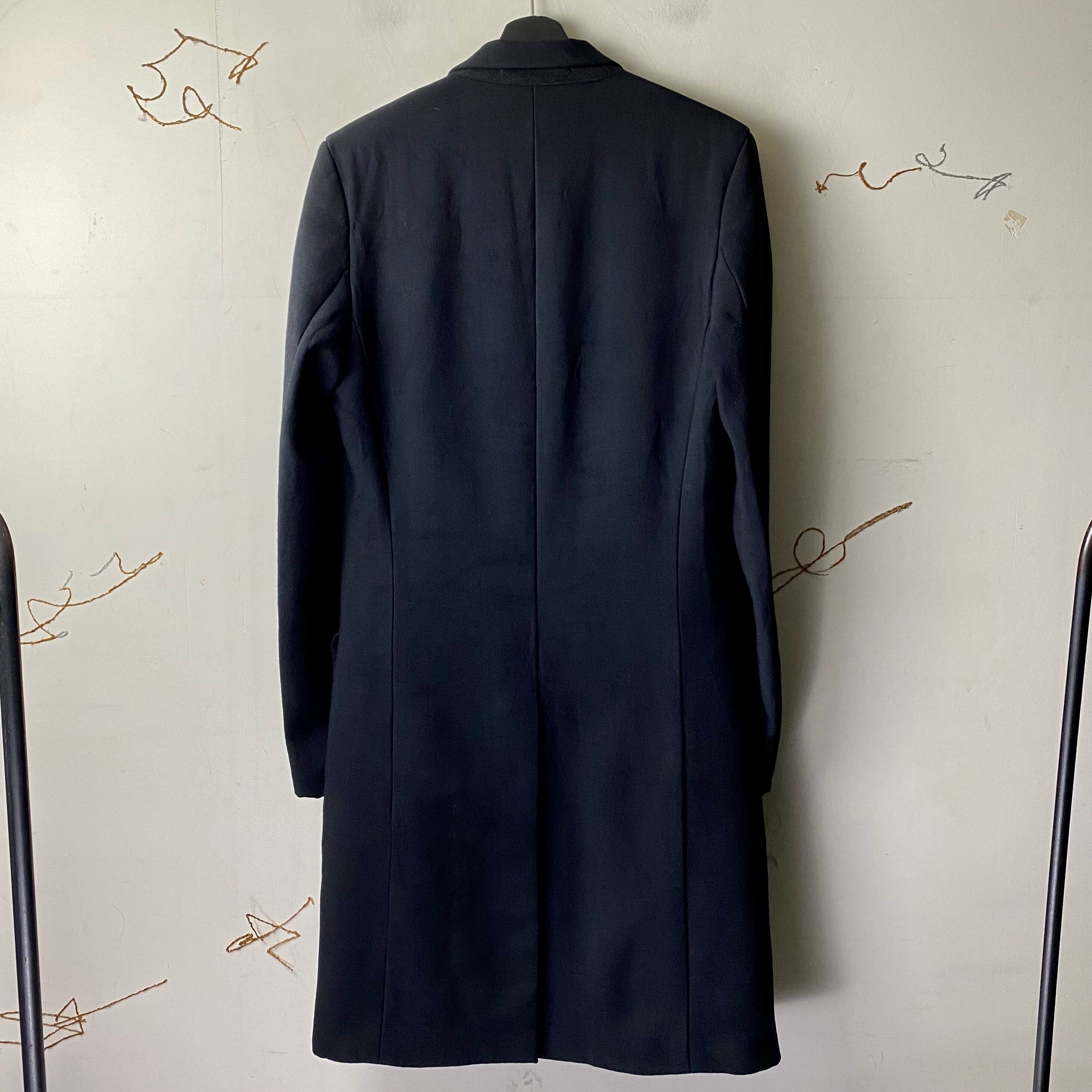 MAISON MARTIN MARGIELA 10 black wool chesterfield coat | NOIR ONLINE