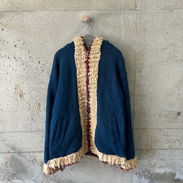 brown mohair knit cardigan