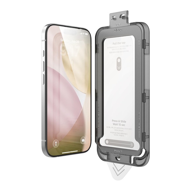 【elago】 iPhone 17 対応 ガラスフィルム 気泡防止 9H ガラス 保護フィルム ラウンドエッジ 加工 ガイド付き フィルム [ iPhone17 アイフォン17 対応 ] TEMPERED GLASS PROTECTOR クリア
