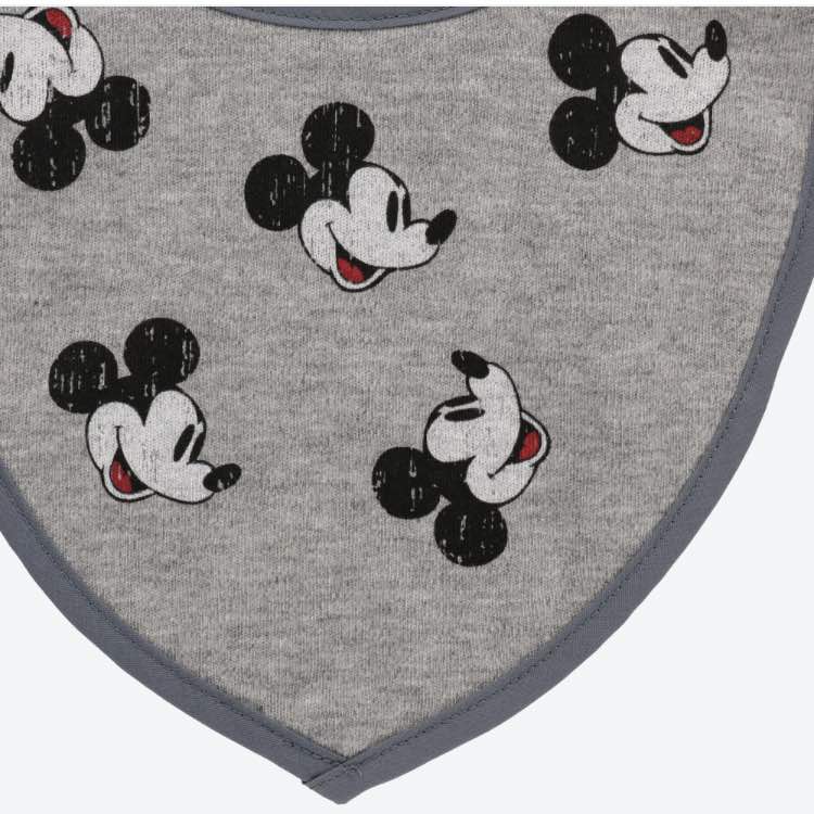 ミッキー ベビースタイ2枚セット ホワイト グレー パーク限定 東京 ディズニー ランド シー よだれ掛け マジックテープ ベビーグッズ エプロン 赤ちゃん用品
