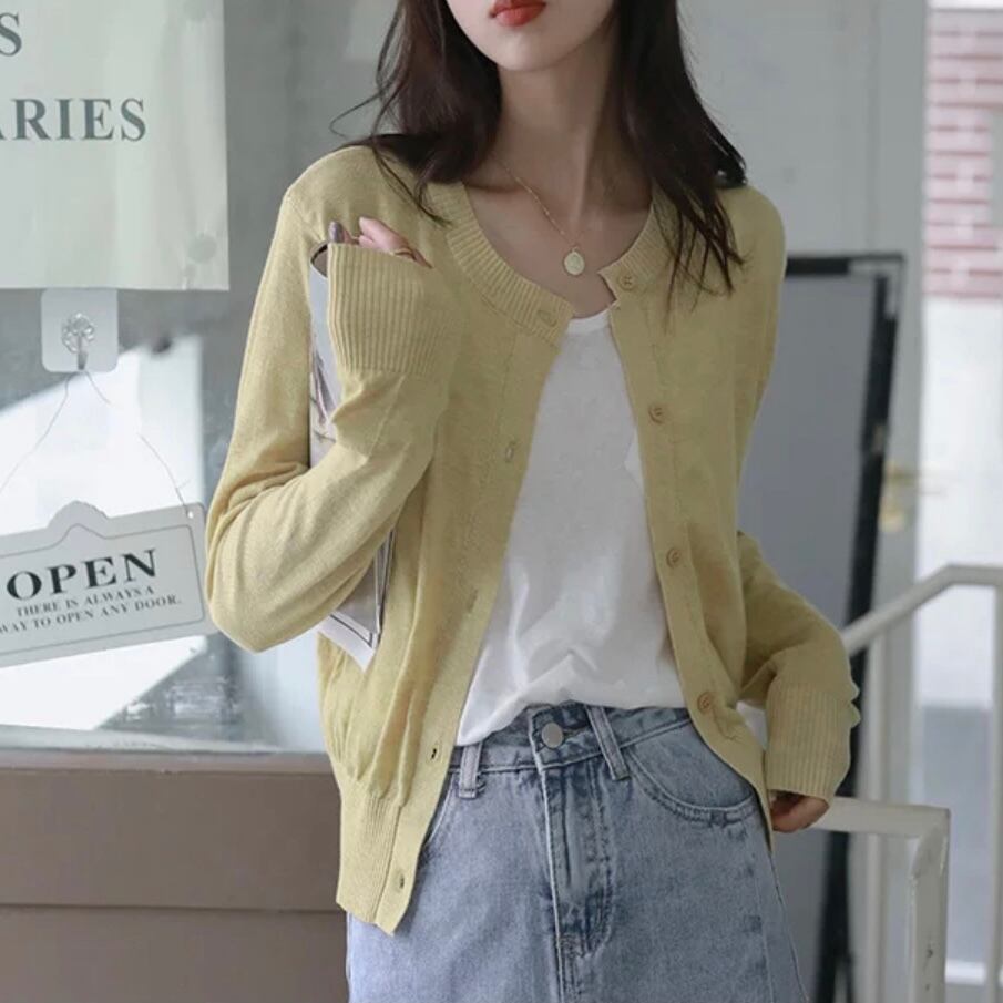 新品・未着用春夏用カーディガン ロングカーディガン レディース 春 薄手 uv 夏 長袖 七分袖 オフィス