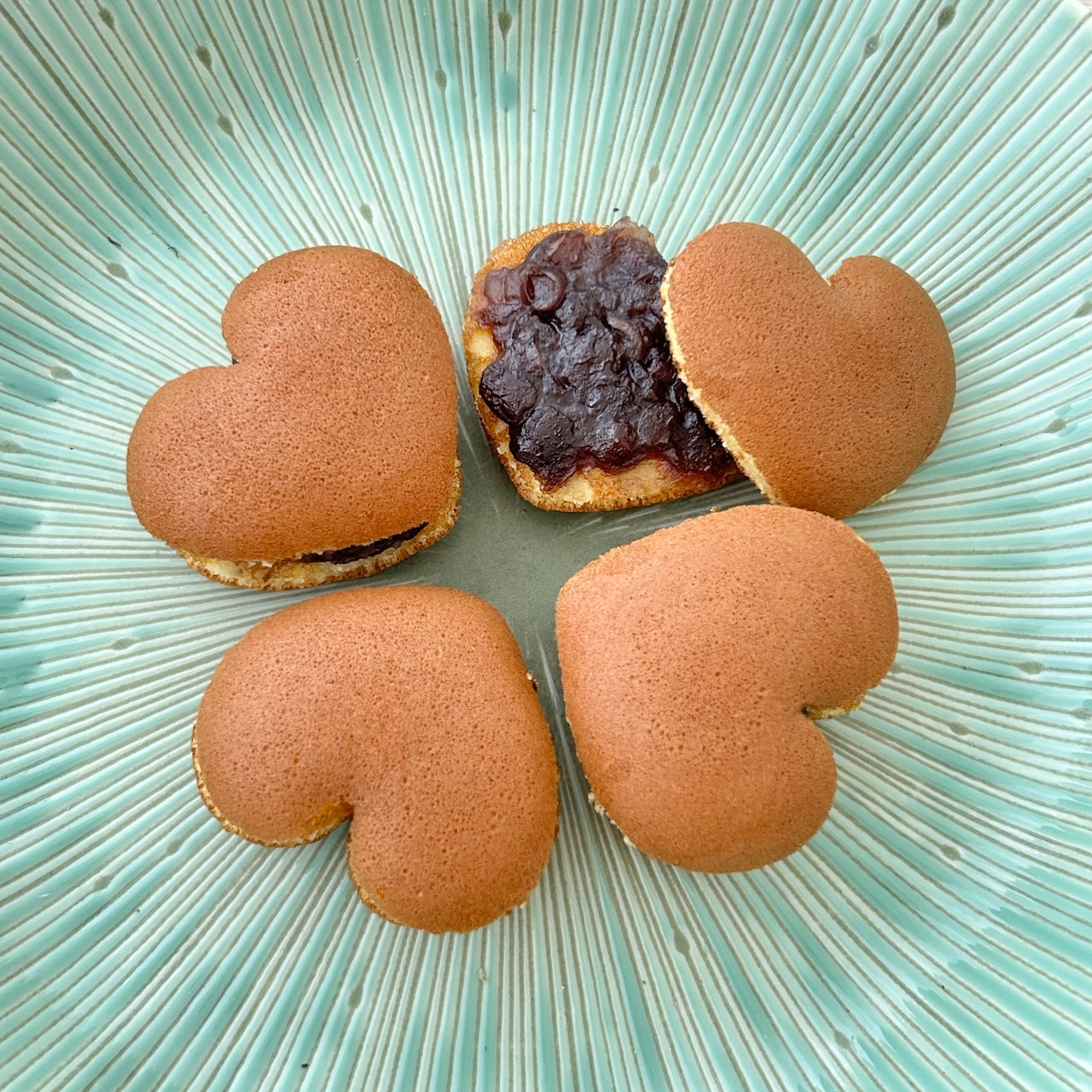 幸せの四つ葉クローバー♡プチハートどら焼き4個入パック