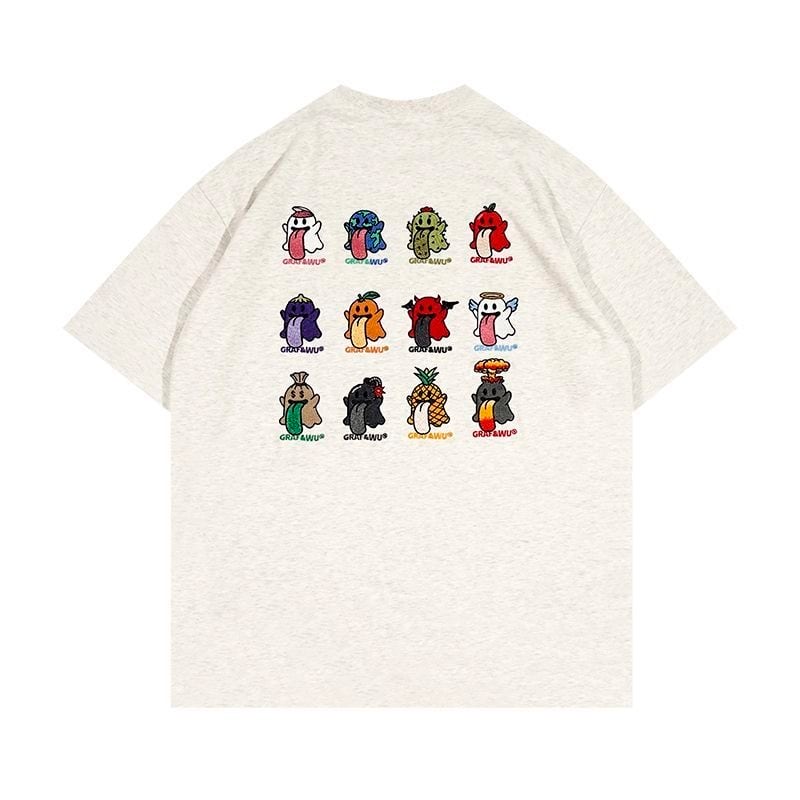 ストリート GRAF&WU ゴーストキャラ刺繍 Tシャツ T218 | wshot