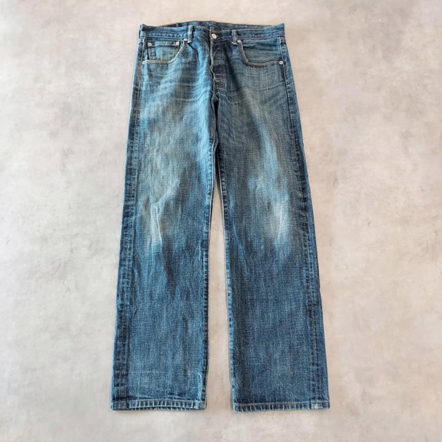 リーバイス501 Levis W34 ブルーデニム 青 ヒゲ 古着 16012
