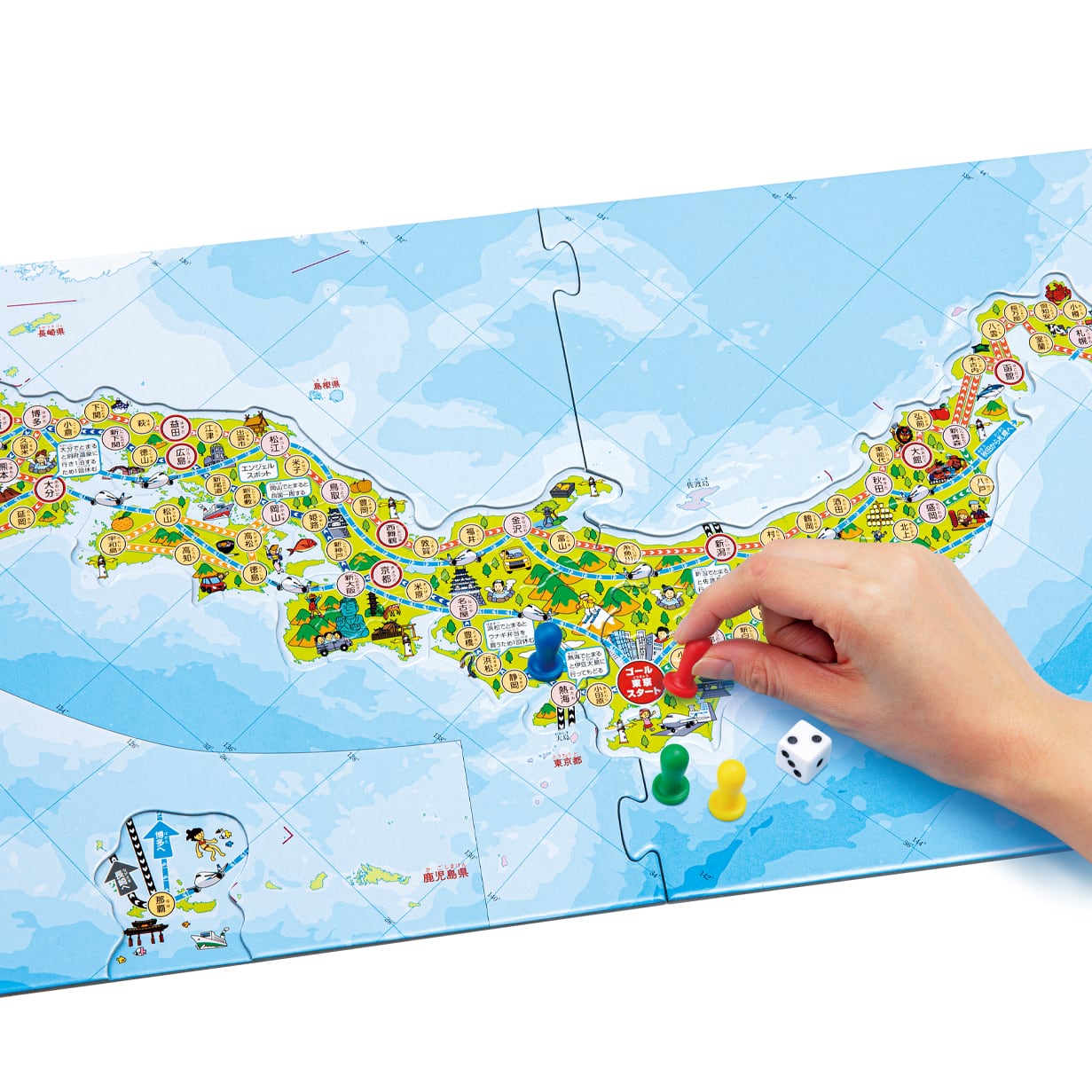 ハナヤマ パズル＆ゲーム日本地図 2層式 通販