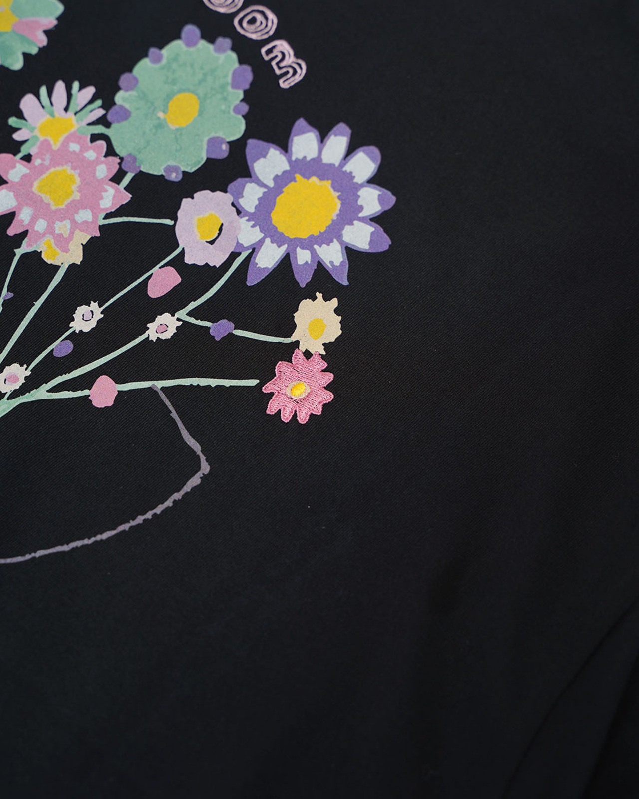 【#Re:room】HAND DRAWN BOUQUET PRINT T-SHIRTS［REC910］