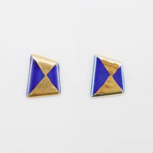 【eb2】Lサイズ 色釉 BLUE イヤリング／ピアス／ノンホールピアス／樹脂ピアス