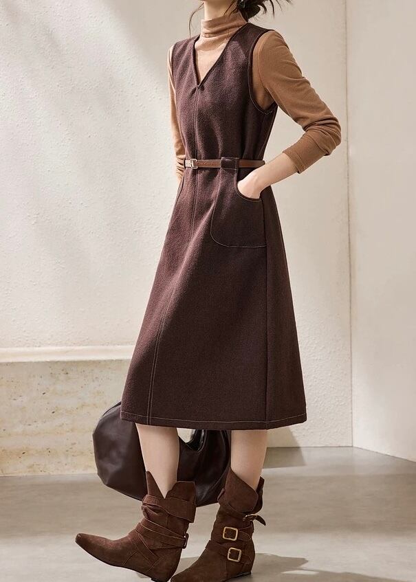 ノースリーブ Aライン ワンピース2点セット YH9973 | lalalastyle