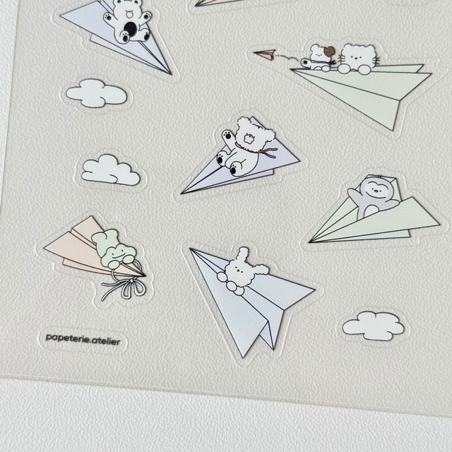 ★予約 papeterie.atelier 〔sticker -paper airplan-〕