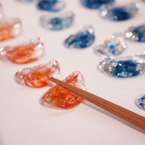 ガラスのはしおき　アソート3個セット【琉球ガラス工房 雫】