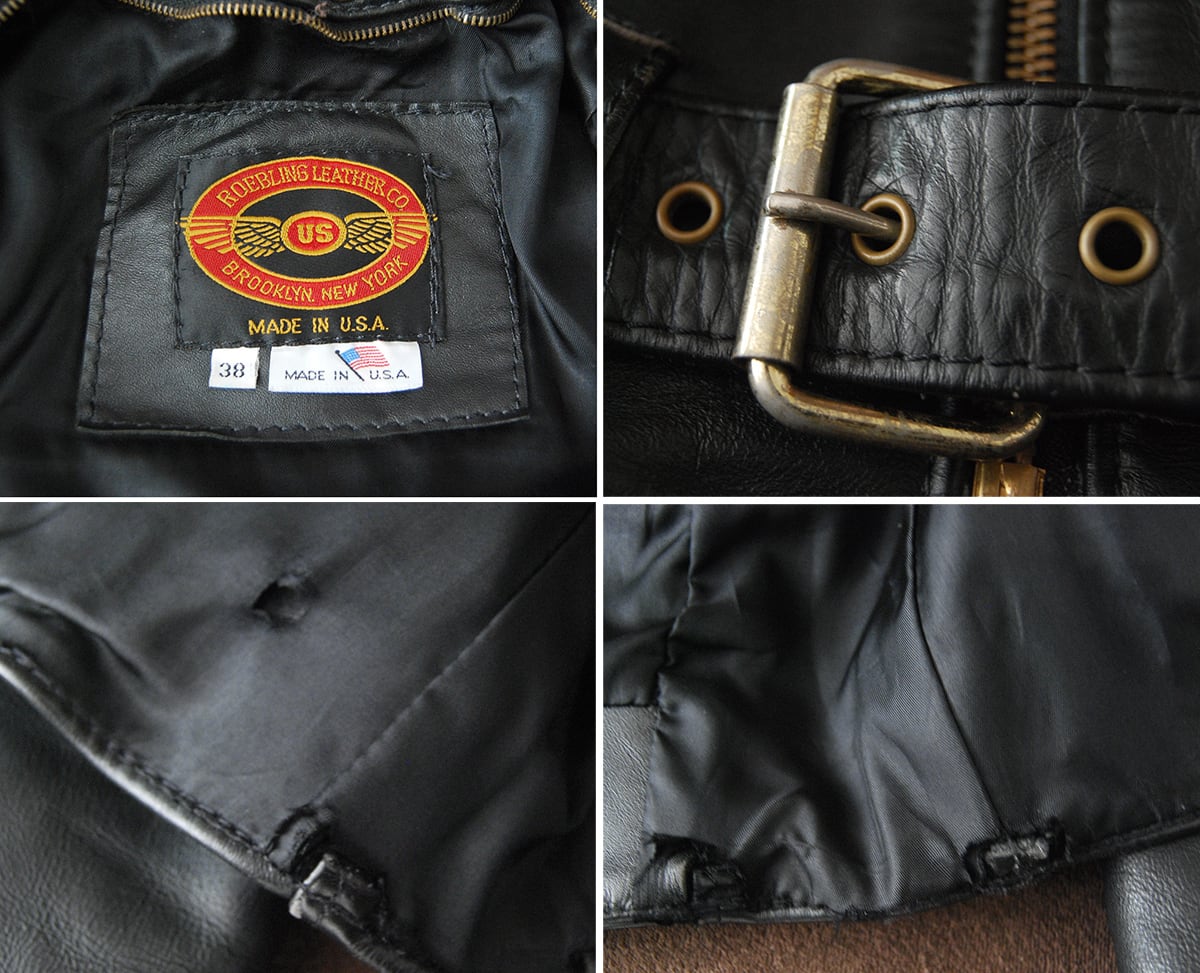 90s ROEBLING LEATHER CO. RIDERS 38 | SECOND TIME GLORY | ヴィンテージレザージャケット専門店  powered by BASE