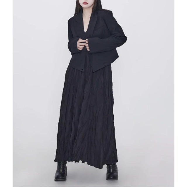 Double-breasted irregular short suit C0416