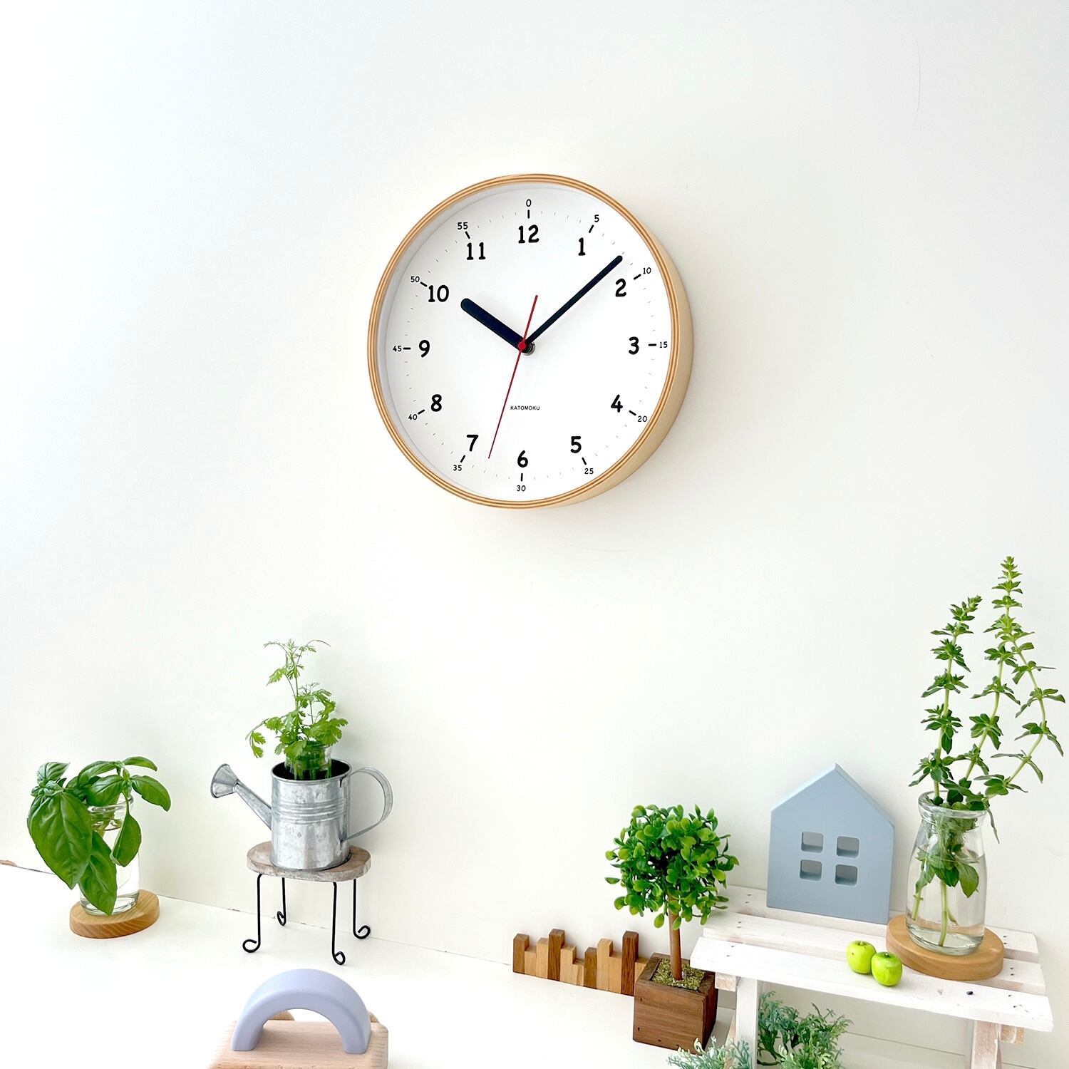 KATOMOKU plywood clock 10 ナチュラル km-76NA 掛け時計 | 加藤木工