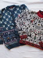 1990's Animal motif Mock neck sweater