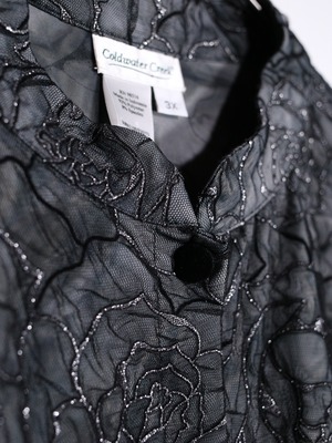"刺繍" and mesh fabric design XXX wide silhouette shirt jacket