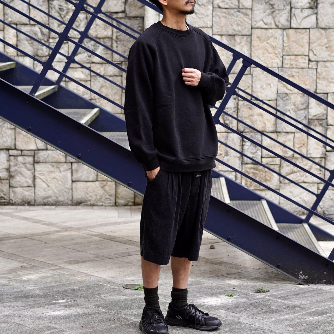 カラーブラックCOMOLIコットン吊裏毛パンツ21SS BLACK2  美品